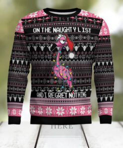 Flamingo Naughty List Ugly Christmas Sweater
