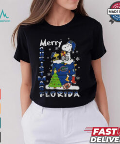 Florida Gators Snoopy And Woodstock Merry Christmas Shirt