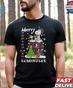 Florida State Seminoles Snoopy And Woodstock Merry Christmas Shirt
