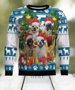 French Bulldog Greeting Ugly Christmas Sweater
