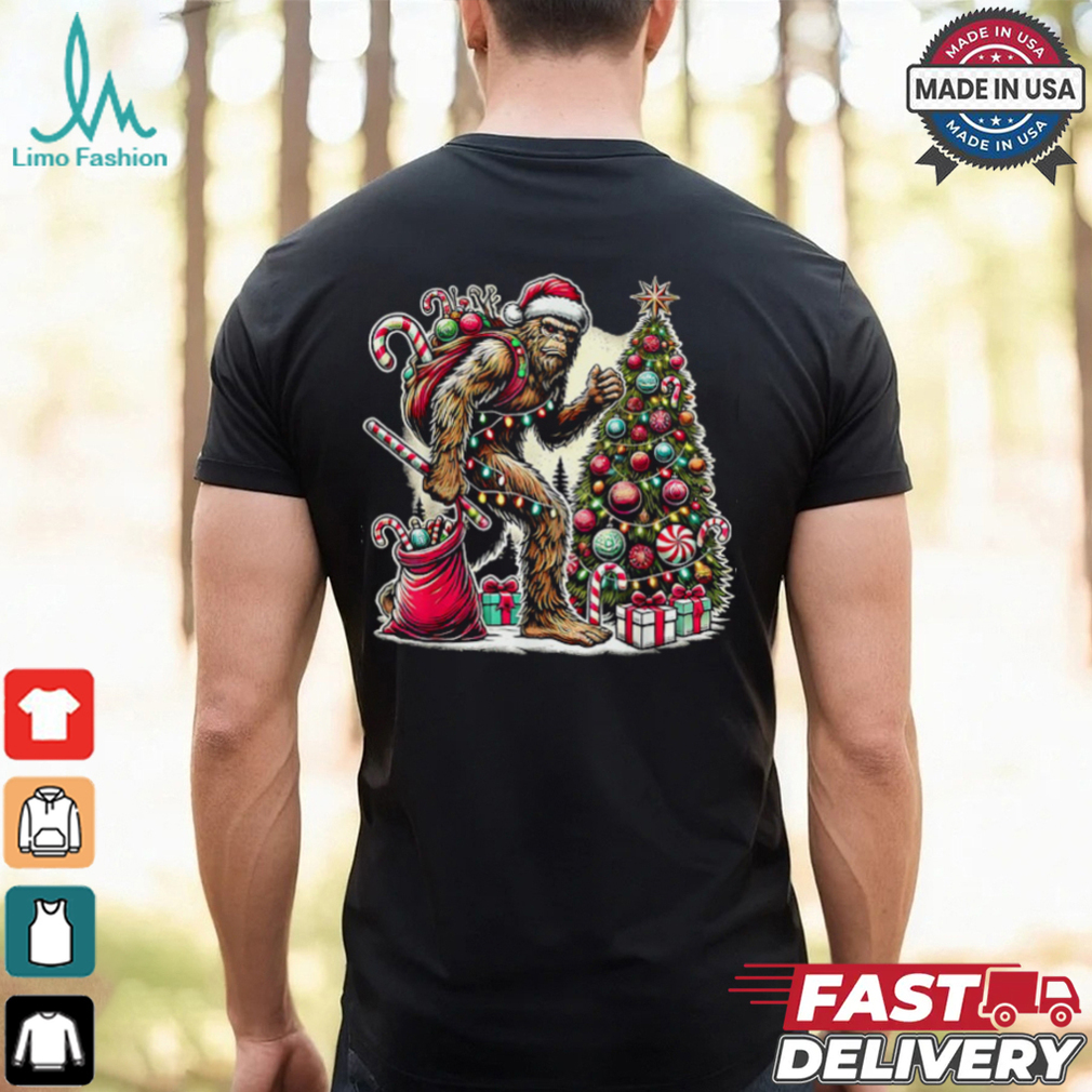 Funny Bigfoot Santa Christmas Tree Xmas Sasquatch T Shirt Recovered Funny Bigfoot Santa Christmas Tree Xmas Sasquatch T Shirt Recovered