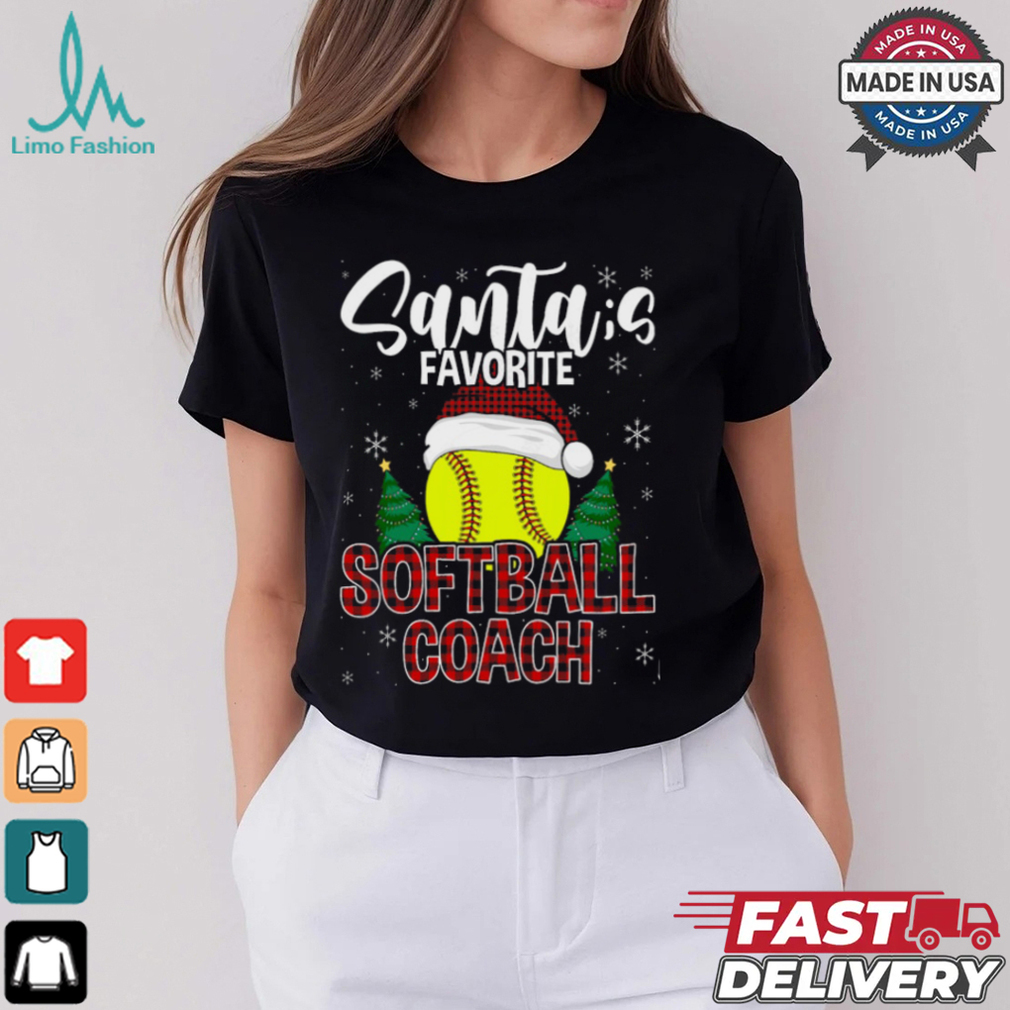 Funny Santas Favorite Softball Coach Christmas Plaid Xmas Softball T Shirt Recovered Funny Santas Favorite Softball Coach Christmas Plaid Xmas Softball T Shirt Recovered