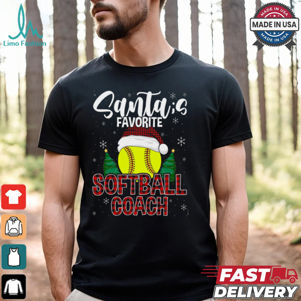 Funny Santas Favorite Softball Coach Christmas Plaid Xmas Softball T Shirt Recovered Funny Santas Favorite Softball Coach Christmas Plaid Xmas Softball T Shirt Recovered