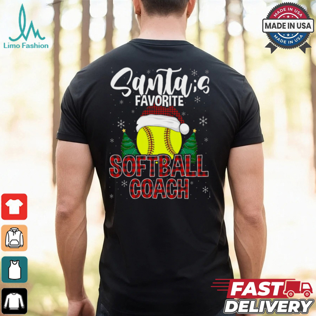 Funny Santas Favorite Softball Coach Christmas Plaid Xmas Softball T Shirt Recovered Funny Santas Favorite Softball Coach Christmas Plaid Xmas Softball T Shirt Recovered