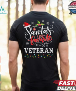 Funny Santas Favorite Veteran Christmas Gift Xmas Hat Veteran T Shirt Recovered