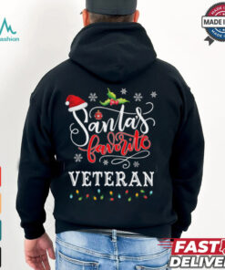 Funny Santas Favorite Veteran Christmas Gift Xmas Hat Veteran T Shirt Recovered