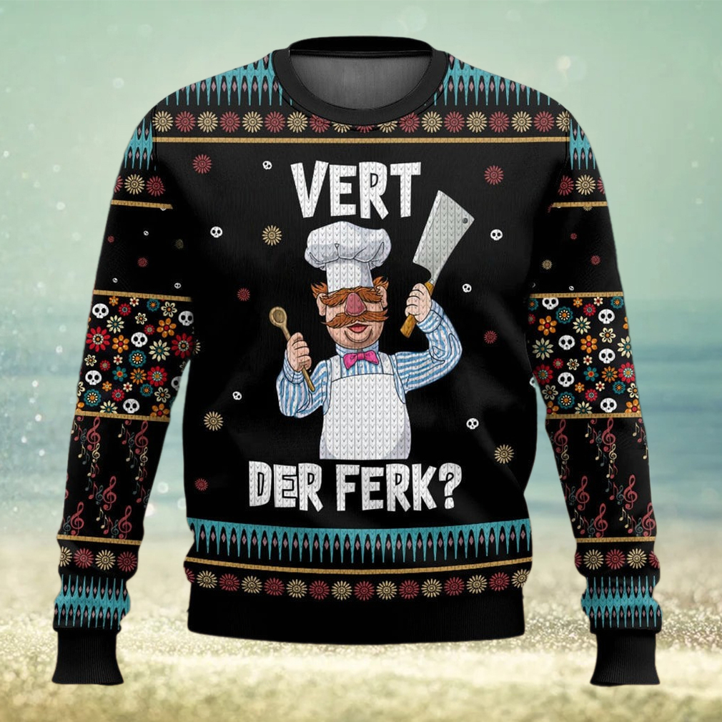Funny Swedish Chef Vert Der Ferk Ugly Christmas Sweater Funny Swedish Chef Vert Der Ferk Ugly Christmas Sweater