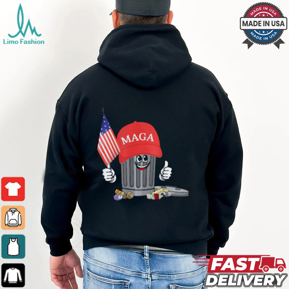 Funny Trump MAGA Garbage Can Cartoon Character American Flag T Shirt Funny Trump MAGA Garbage Can Cartoon Character American Flag T Shirt