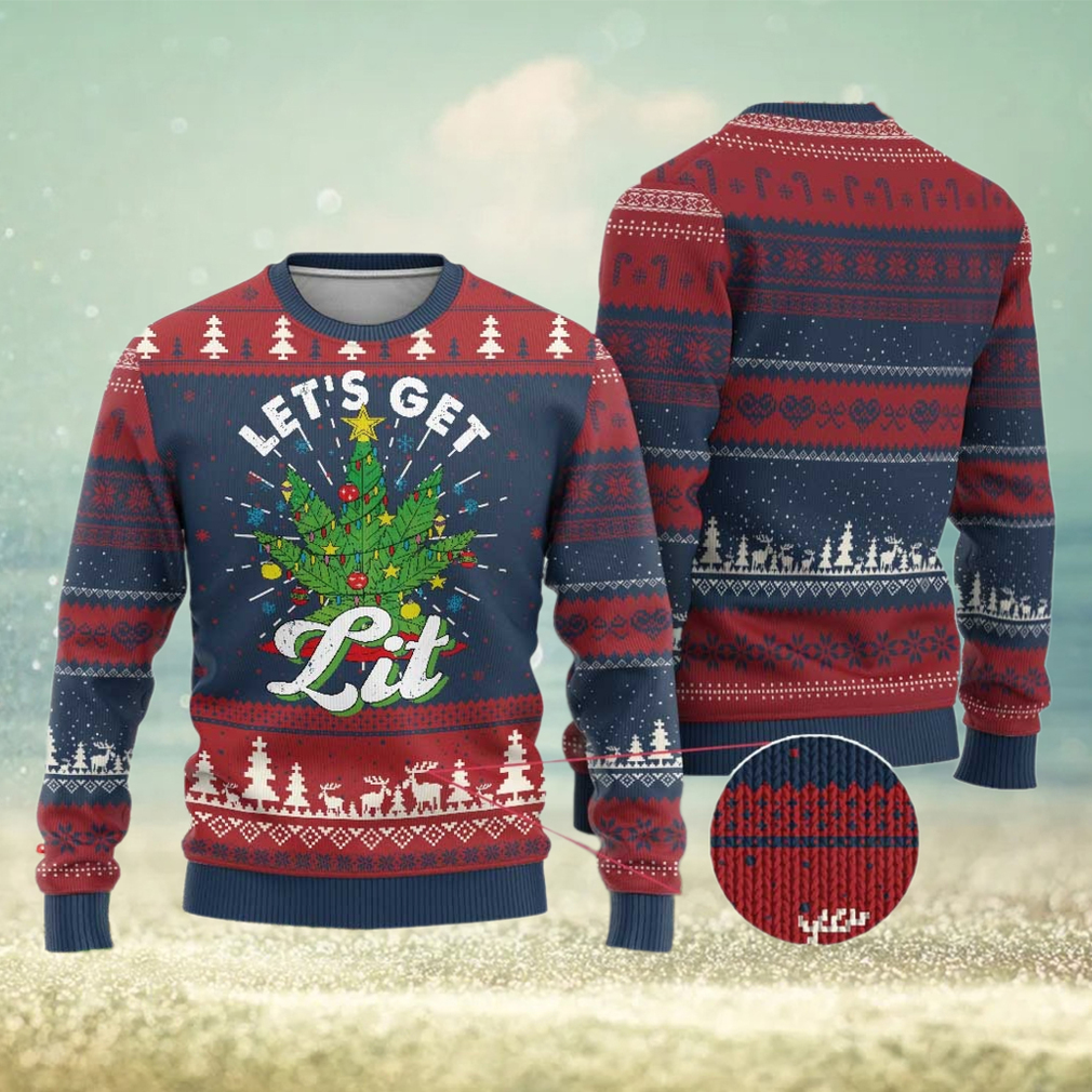 Funny Weed Xmas Ugly Christmas Sweater Let’s Get Lit Christmas Tree Cannabis Funny Weed Xmas Ugly Christmas Sweater Let’s Get Lit Christmas Tree Cannabis