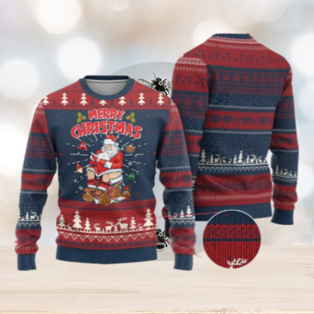 Funny Xmas Bad Santa Ugly Christmas Sweater Santa Pooping Down The Chimney Funny Xmas Bad Santa Ugly Christmas Sweater Santa Pooping Down The Chimney