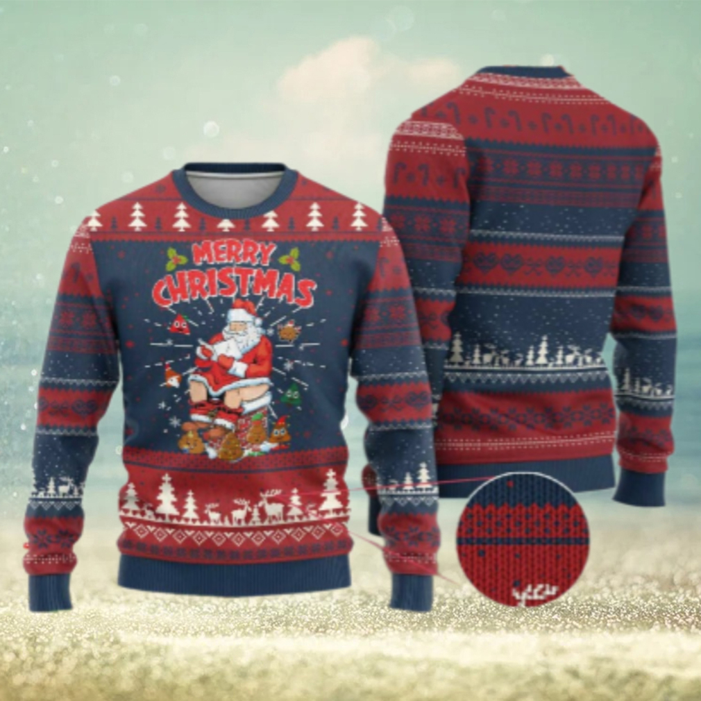 Funny Xmas Bad Santa Ugly Christmas Sweater Santa Pooping Down The Chimney Funny Xmas Bad Santa Ugly Christmas Sweater Santa Pooping Down The Chimney