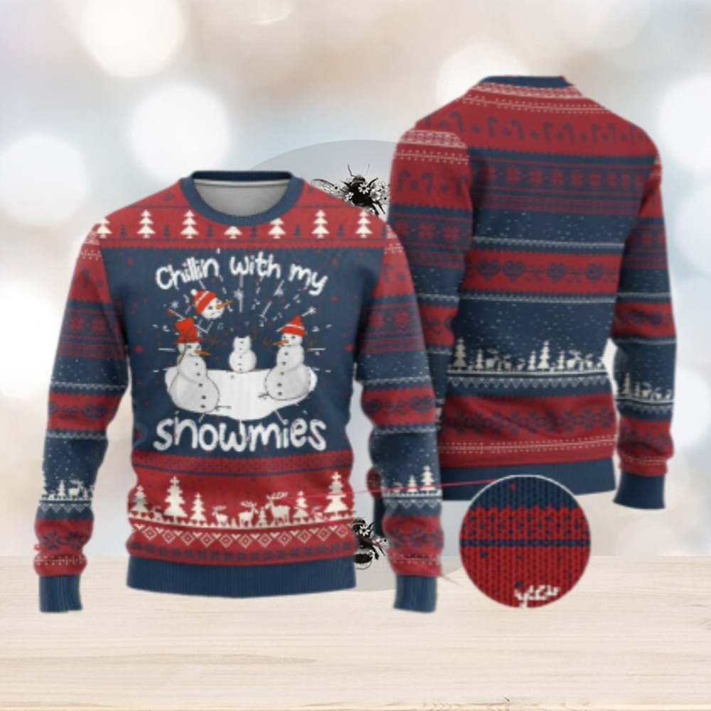 Funny Xmas Ugly Christmas Sweater Chillin With My Snowmies Funny Snowman Friendship Funny Xmas Ugly Christmas Sweater Chillin With My Snowmies Funny Snowman Friendship