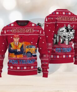 Garbage For Trump 2024 Patriotic Christmas Ugly Sweater