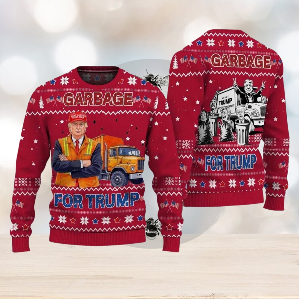 Garbage For Trump 2024 Patriotic Christmas Ugly Sweater Garbage For Trump 2024 Patriotic Christmas Ugly Sweater