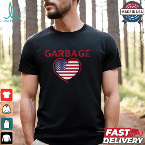 Garbage Heart America Flag T shirts