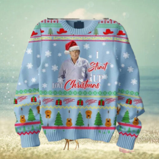 George Strait I Strait Up Love Chirstmas Gifts 2024 Xmas For Family And Friends Ugly Sweater