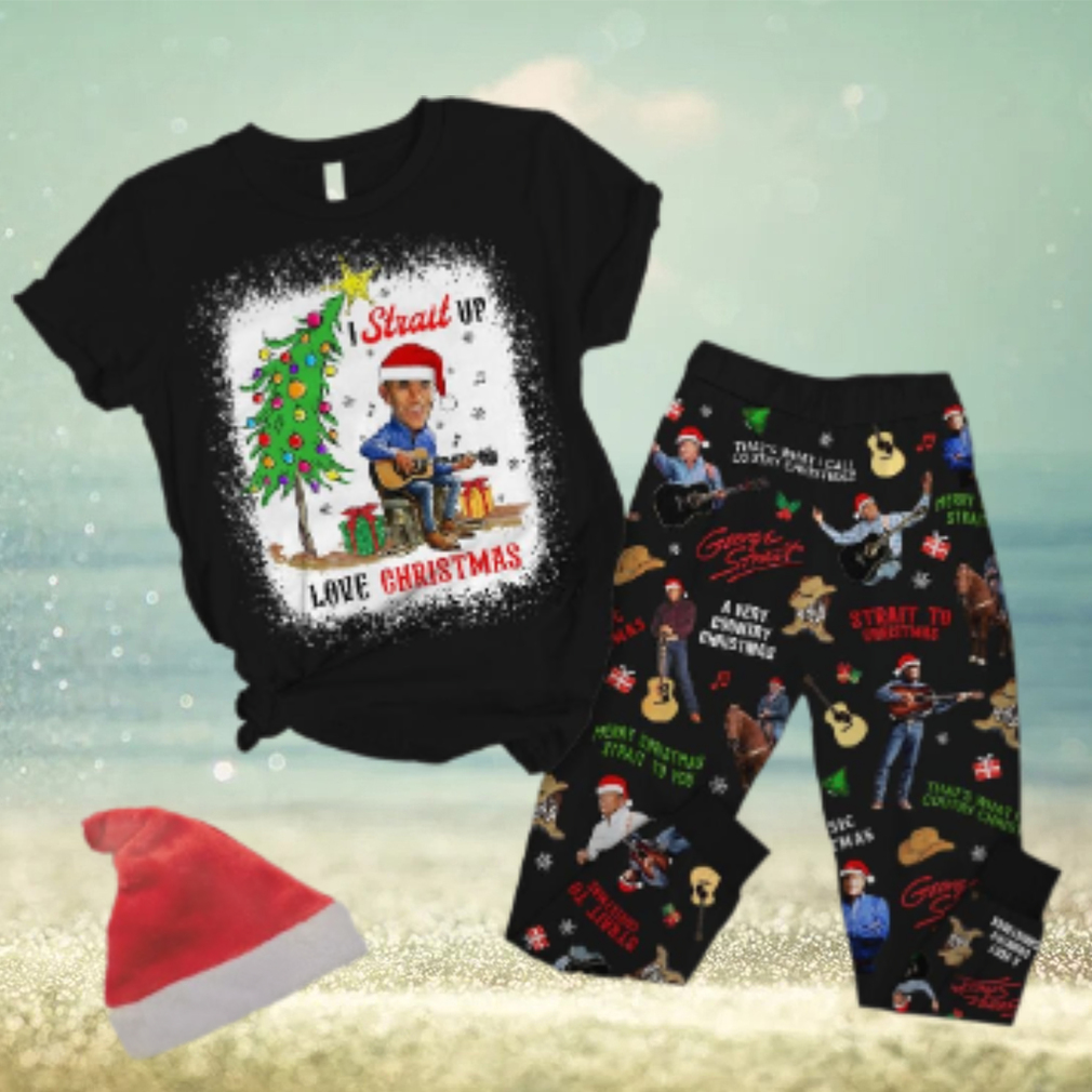 George Strait I Strait Up Love Christmas Pajamas Set George Strait I Strait Up Love Christmas Pajamas Set