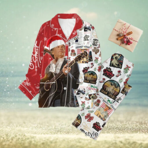 George Strait Merry Christmas Button Down Pajamas Set