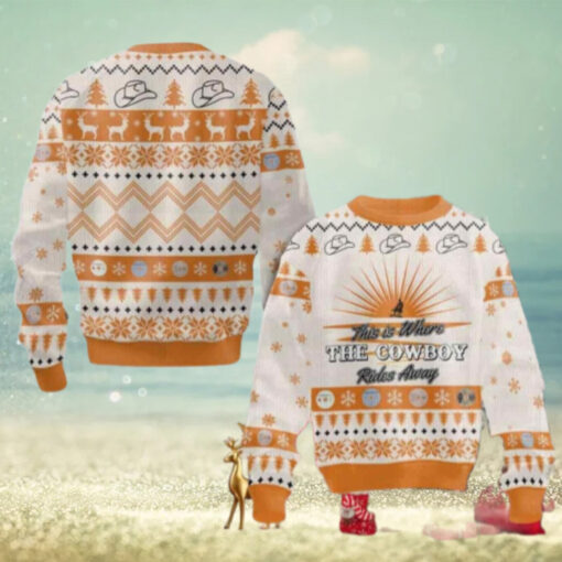George Strait This Is Where The Cowboy Rides Away Chirstmas Gifts 2024 Xmas For Family And Friends Ugly Sweater