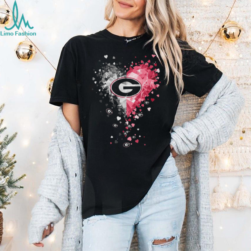 Georgia Bulldogs Crystal Heart Shirt Georgia Bulldogs Crystal Heart Shirt
