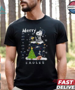 Georgia Southern Eagles Snoopy And Woodstock Merry Christmas Shirt