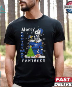 Georgia State Panthers Snoopy And Woodstock Merry Christmas Shirt