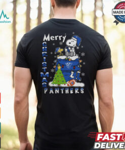 Georgia State Panthers Snoopy And Woodstock Merry Christmas Shirt