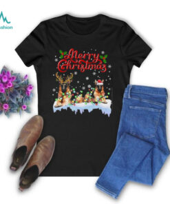 German Shepherd Christmas Lights Funny Dog Matching Family German Shepherd T Shirt