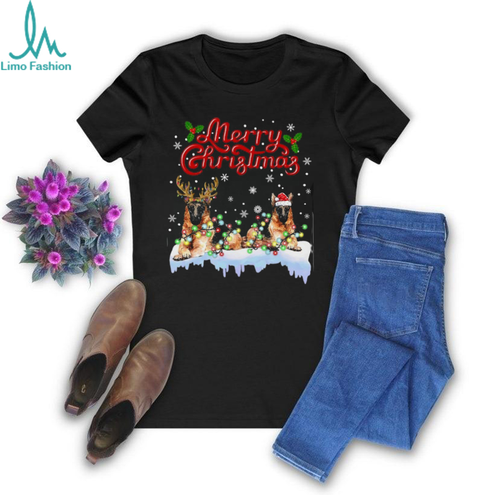 German Shepherd Christmas Lights Funny Dog Matching Family German Shepherd T Shirt German Shepherd Christmas Lights Funny Dog Matching Family German Shepherd T Shirt