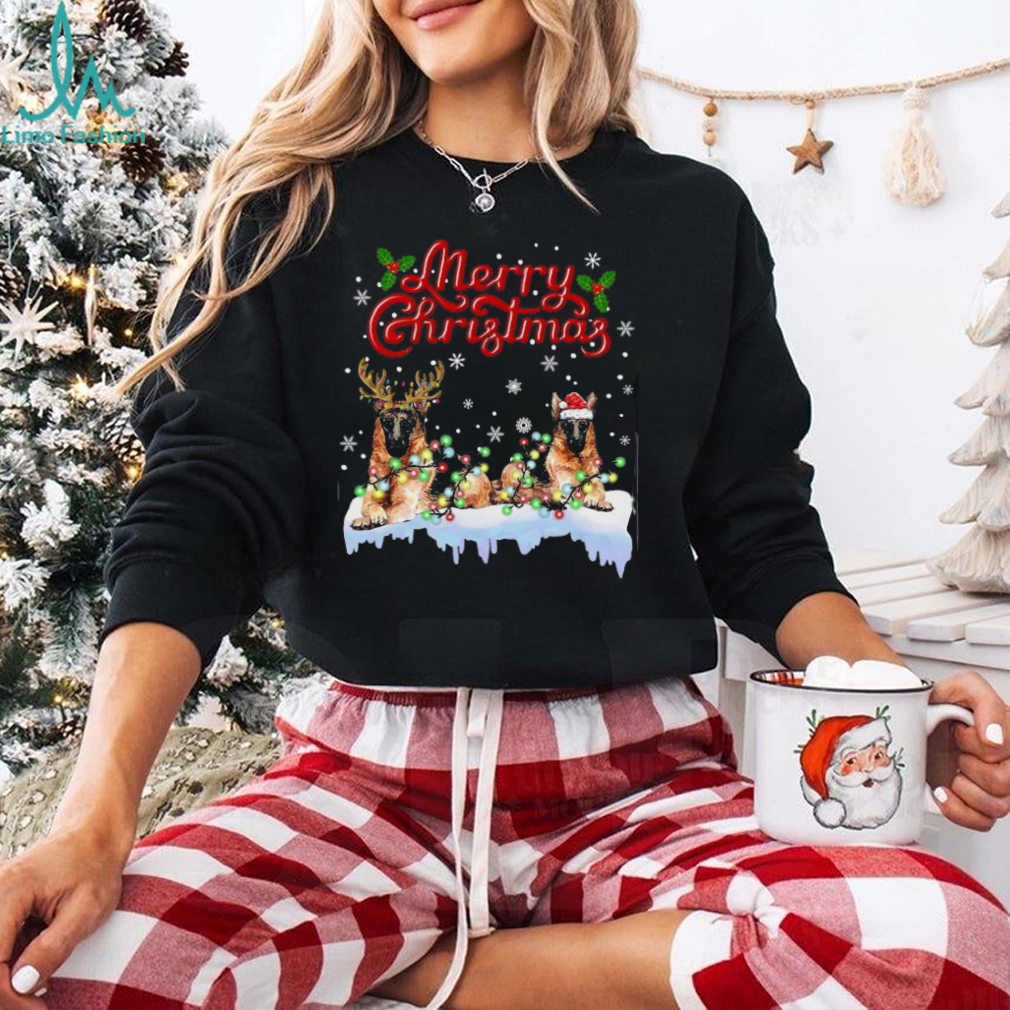 German Shepherd Christmas Lights Funny Dog Matching Family German Shepherd T Shirt German Shepherd Christmas Lights Funny Dog Matching Family German Shepherd T Shirt