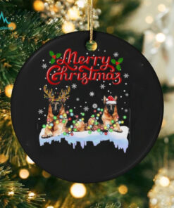 German Shepherd Christmas Lights Funny Dog Matching Family German Shepherd T Shirt