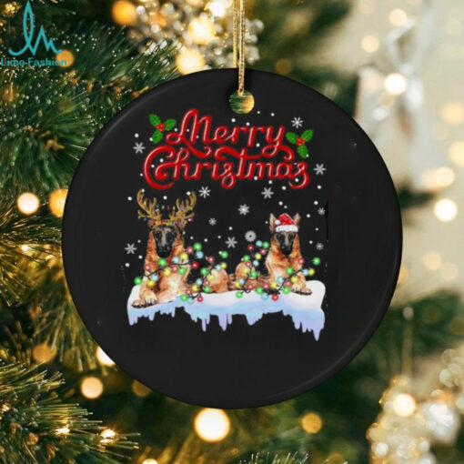 German Shepherd Christmas Lights Funny Dog T Shirt