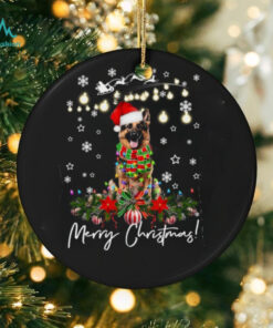 German Shepherd Merry Christmas Lights Santa Hat German Shepherd T Shirt