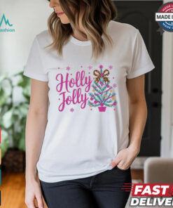 Glitter Holly Jolly Christmas Tree Shirt