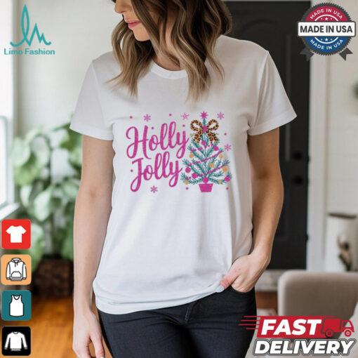 Glitter Holly Jolly Christmas Tree Shirt