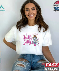 Glitter Holly Jolly Christmas Tree Shirt