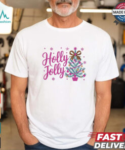 Glitter Holly Jolly Christmas Tree Shirt