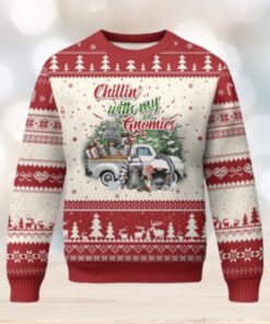 Gnome Christmas Ugly Christmas Sweater Chillin With My Gnomies Xmas Truck
