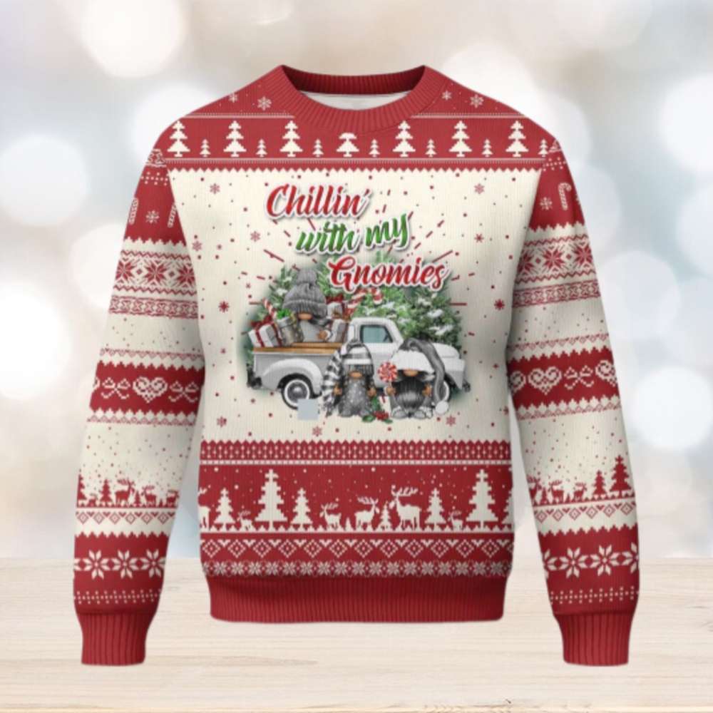 Gnome Christmas Ugly Christmas Sweater Chillin With My Gnomies Xmas Truck Gnome Christmas Ugly Christmas Sweater Chillin With My Gnomies Xmas Truck
