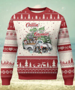 Gnome Christmas Ugly Christmas Sweater Chillin With My Gnomies Xmas Truck