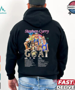 Golden State Warriors Stephen Curry 2024 Basketball Goat Graphics Signature Shirt