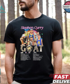 Golden State Warriors Stephen Curry 2024 Basketball Goat Graphics Signature Shirt