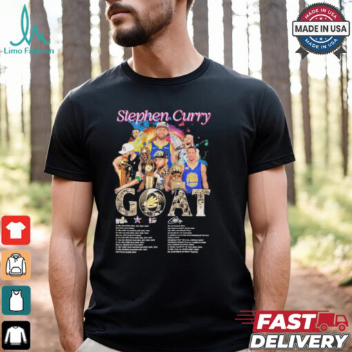 Golden State Warriors Stephen Curry 2024 Basketball Goat Graphics Signature Shirt