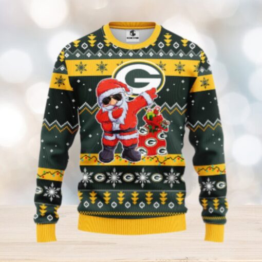 Green Bay Packers Dabbing Santa Claus Ugly Christmas Sweater