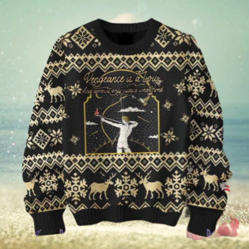 Greta Van Fleet Vengeance Is A Bow Chirstmas Gifts 2024 Xmas For Family And Friends Ugly Sweater