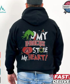 Grinch Hand My Arizona Diamondbacks Stole My Heart Christmas 2024 Shirt