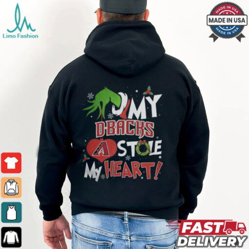 Grinch Hand My Arizona Diamondbacks Stole My Heart Christmas 2024 Shirt