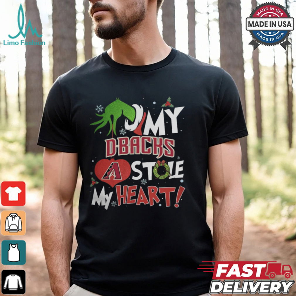 Grinch Hand My Arizona Diamondbacks Stole My Heart Christmas 2024 Shirt Grinch Hand My Arizona Diamondbacks Stole My Heart Christmas 2024 Shirt