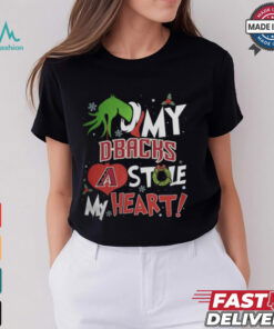 Grinch Hand My Arizona Diamondbacks Stole My Heart Christmas 2024 Shirt