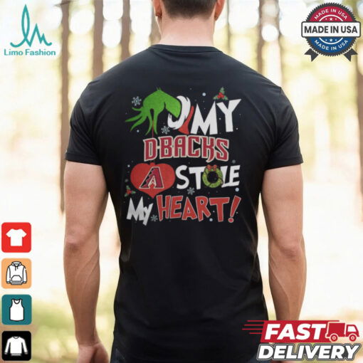Grinch Hand My Arizona Diamondbacks Stole My Heart Christmas 2024 Shirt